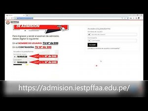 Plataforma para Simulacros del Examen Virtual o el Examen de Admisión Virtual del IESTPFFAA
