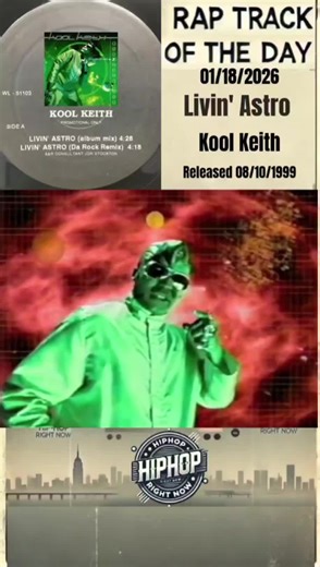 🎶 Rap Track Of The Day Kool Keith – Livin’ Astro (1999) This track is pure futuristic underground, and the video is a wild, mind-bending trip that even won awards for its creativity. More than just a song, it’s a whole vibe, showing why Kool Keith is way ahead of his time. #HipHopHeads #UndergroundRap #KoolKeith #90sHipHop #RapClassic
