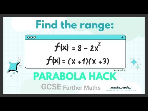 Domains and Ranges - GCSE Further Maths AQA Level 2 - PARABOLA HACK for FUNCTIONS