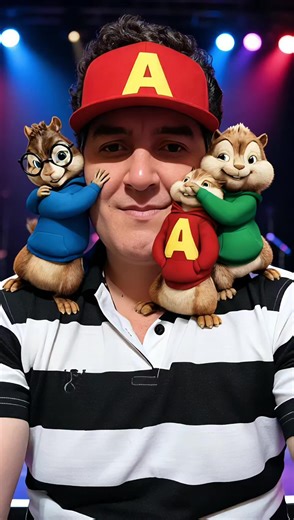 Pronta para o show com Alvin e os Esquilos! 🐿️🎤 Muita fofura e bagunça em uma foto só. #Alvin #Esquilos #Musica #Fofura #Divertido