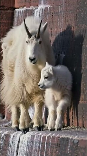 Mountain Goats Climbing an Impossible Cliff