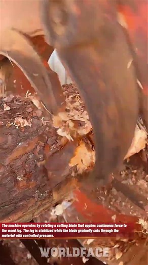 Industrial Log Cutting Process | Powerful Machine Cutting Large Wood Trunks