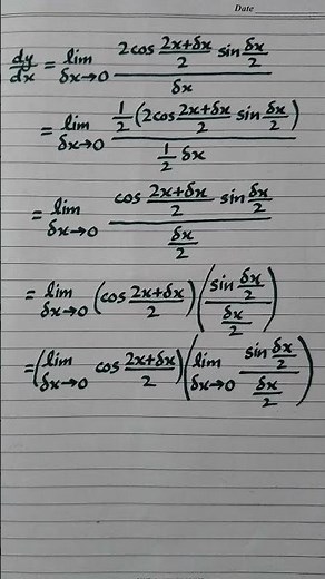 Differentiation of sinx by First Principle #maths #calculus #differentiation