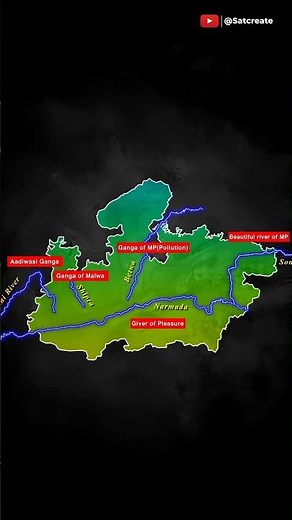 🌎 Major Rivers of Madhya Pradesh #facts #geography #map