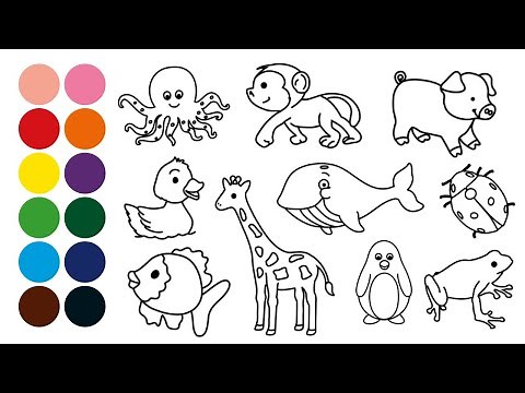 ANIMALES dibujar y colorear para niños - Dibujar animales con Beethoven