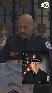 Fallen CPD Officer Enrique Martinez’ older brother, who is also a Chicago police officer, spoke at his funeral on Monday. https://bit.ly/4fxLyK2 | ABC 7 Chicago