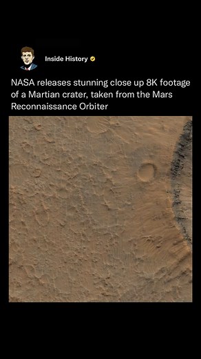 Inside History on Instagram: "Using data transmitted by the Mars Reconnaissance Orbiter, filmmaker Seán Doran edited an incredibly high-resolution timelapse in 8K that unveils a rippling, rugged crater on the Red Planet’s dusty surface 🏜️ (Via: @nasa)"