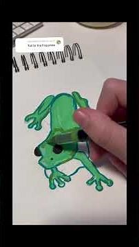 tutorial for drawing the frog 🐸✨🫶🏻#art #tutorialart #artist #acrilicmarkers