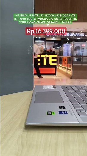HP ENVY 16 INTEL I7 13700H 16GB DDR5 1TB RTX4060-8GB 16 WQXGA IPS 120HZ TOUCH BL WIN11 SILVER