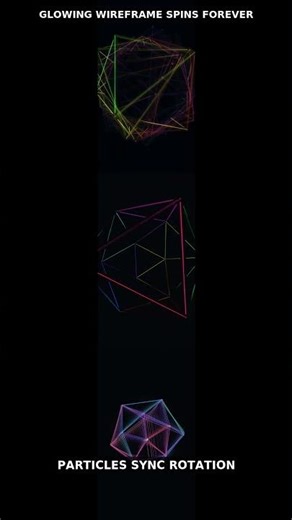 Icosahedron Wireframe Rotates Endlessly #Shorts
