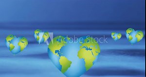Animation of save water text on signs on water background