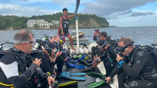 A backward roll into paradise! Puerto Galera diving with DiveOutdoors! #DiveOutdoors #scubadiving #Philippines #puerto #Galera #puertogalera | Dive Outdoors