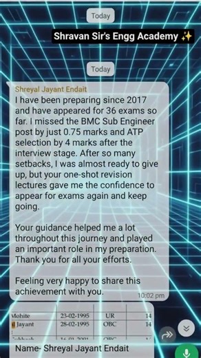 🚀 Shravan Sir's Engg Academy ✨ Online Batch Student Feedback✨