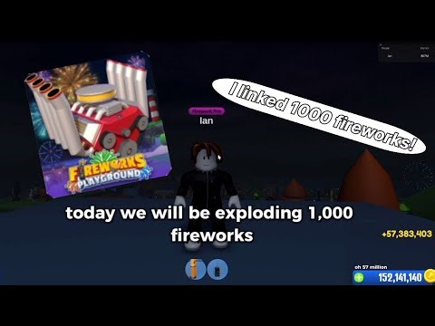 Exploding 1000 linked fireworks🎆 on Fireworks Playground [BETA] - Roblox