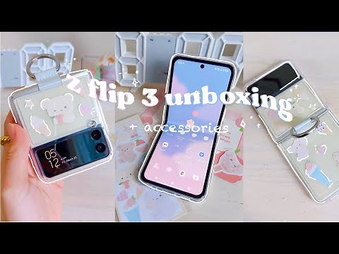 Samsung Galaxy z flip 3 unboxing | aesthetic custom setup ✨ + case decorating 💕