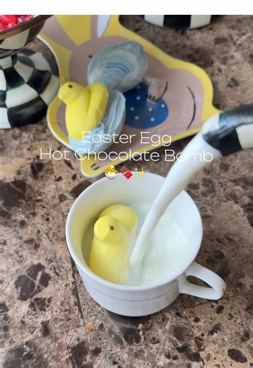 Easter Hot Chocolate Bomb Recipe with a Cute Peep