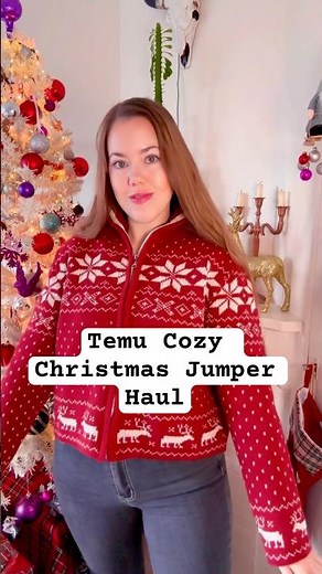 Cozy Christmas jumper haul that's actually warm #temufinds #winterfashion