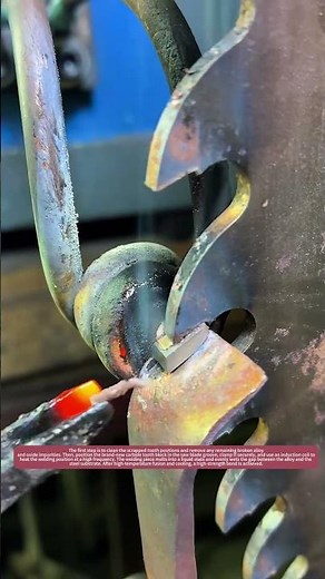 Damaged wood saw blade repair craft, full high-frequency brazing to restore alloy teeth