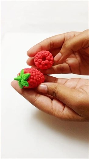 Mini Clay Raspberry #short #clayart #raspberry #diy #foryou