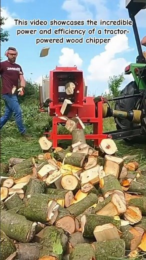 Effortless Wood Chipping: Powering Through Logs with a Tractor PTO Chipper