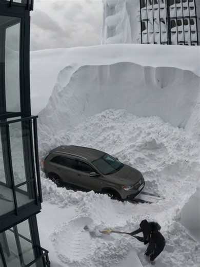 Засыпало снегом до 5 этажа #погода #таймлапс