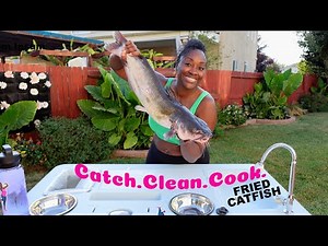 Big Catfish Catch Clean Cook Eat | Outdoor Cooking | Eating What I Catch | Fishing from Bass Boat
