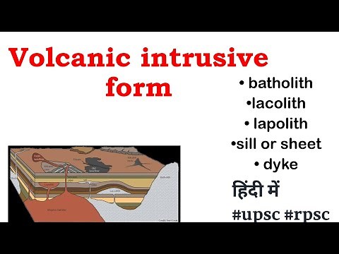 volcanic intrusive forms|| batholith,lacolith,lapolith,facolith,sill or seet,dyke explained