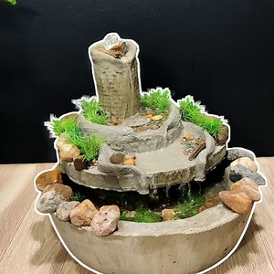 48K views · 583 reactions | 直 Rustic Cement Water Feature | Soothing Decor for Modern Homes| step by step making guide | 3 minutes diy | Facebook