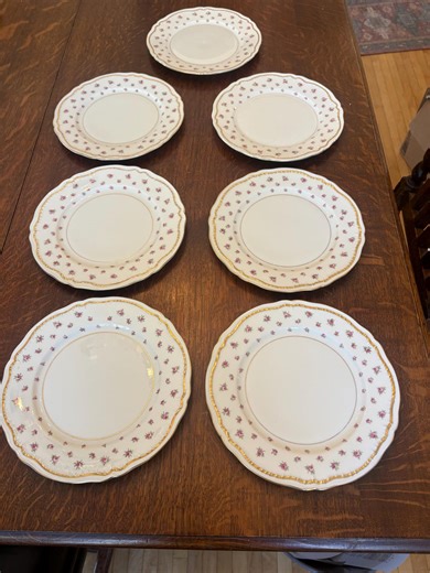 Vintage Theodore Haviland Wilton Dinner Plates | Pink Roses, Gold Trim, Set of 7 - Etsy