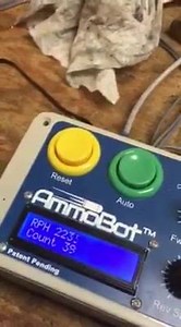 This is a short video of the AmmoBot running 40 S&W at a little over 2,200 rounds per hour. We ran out of brass before the primers could run out. You can get your very own at www.ammobot.us | AmmoBot