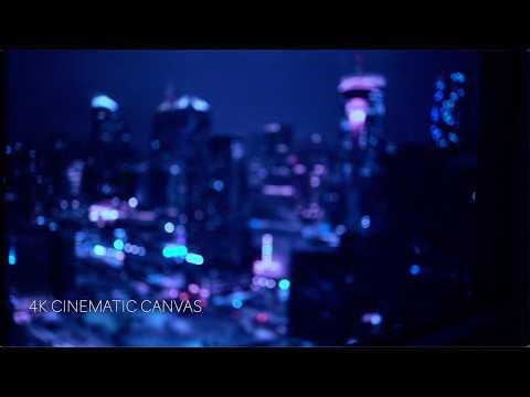 Electric City at Night | Neon Field Over Skyline (No Loop, 4K)