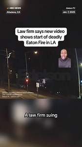 A new video released by a law firm suing Southern California Edison showed what may have started the deadly #EatonFire in #Altadena, California. The utility company maintained they do not believe their equipment caused the fire. | NBC News