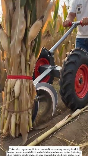 Mechanical Corn Harvesting: Walk-Behind Sickle Cutter #shorts