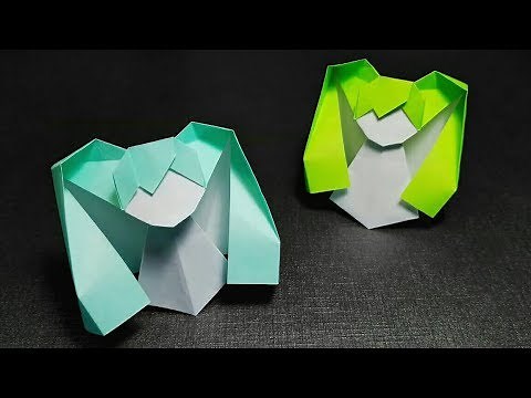 Hatsune Miku 1.0 Origami (TUTORIAL) How to fold a Hatsune Miku