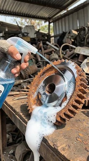 Satisfying Rust Removal on Gear Cog 😱 #oddlysatisfying #viralvideo #pov