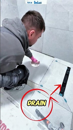 Perfect Shower Tile Installation with Precision Cuts, Slope Drain System & Wet Tile Cutting Tutorial