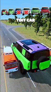 Small to Giant land rover vs Chained bus