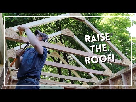 How to Raise Shed Walls & Roof Rafters - Building a Shed Part 4