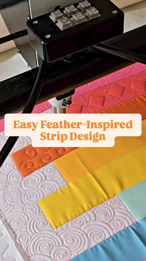 Here’s a simple but fun way to dress up a two-inch strip! It’s kind of like a feather… but not really. Quilt a little curve one direction, stitch back the opposite way, and repeat. Such a cute, simple design — and it adds so much personality! This is actually one of the over 99 designs I’ll be teaching in my upcoming FREE class, Strip by Strip, launching early 2026. I’ll be teaching you how to machine quilt 99 unique designs in two-inch strips over 99 days. Want to join the fun? Comment STRIP be
