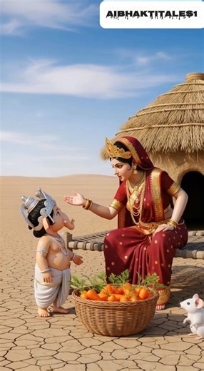 “The Demon Ate Chilli Halwa and Started Running! 😂 Baby Ganesha’s Sweet Victory”#ai