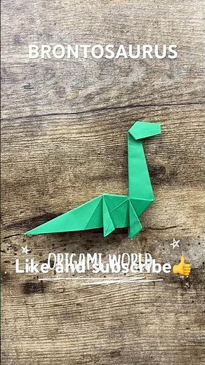 ORIGAMI DINOSAUR BRONTOSAURUS CRAFT TUTORIAL | HOW TO MAKE DINOSAUR STEP BY STEP INSTRUCTIONS ART