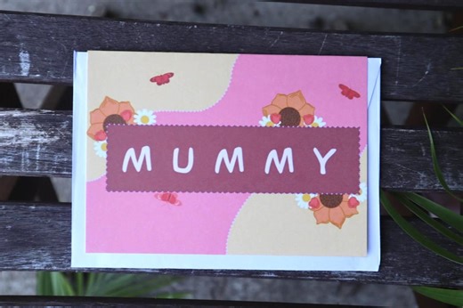 Mummy Greeting Card // Butterflies, Floral, Handmade, Original - Etsy