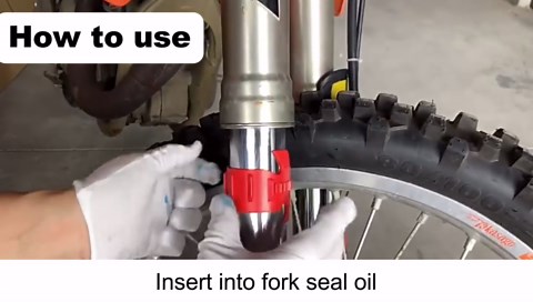 2 PCS Motorcycle Fork Seal Cleaner Tool, 45-55mm Motorcycle Shock Absorber Fork Seal Mate Tool, Front Fork Seal Oil Cleaning Tool for Dirt Bike, Motorcycle Accessories (Red)