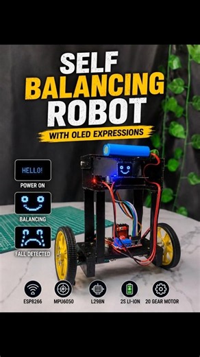 Self Balancing Robot 🤖 with Emotions 😍😢 #shorts