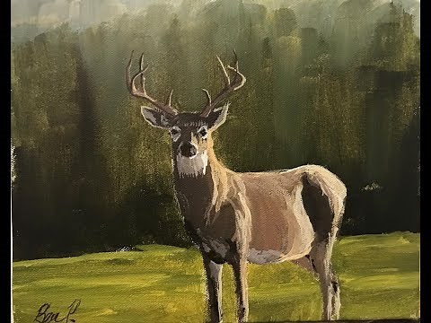 How to Paint a DEER in Acrylics: Real time tutorial walk through