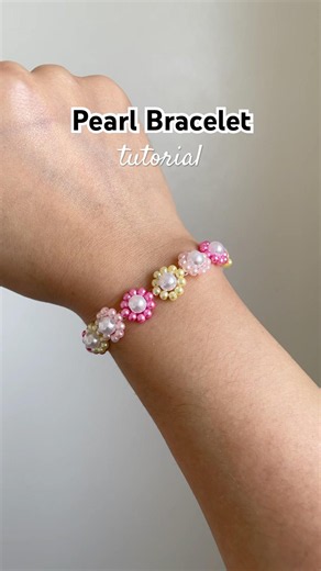 pearl bracelet tutorial #beadedbracelet #tutorial #diy #preppy