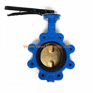 [Hot Item] DN125 150 Ductile Iron Body Brass Bronze Disc EPDM NBR PTFE Seal Lug Type Butterfly Valve Valvula with Handles Worm Gear Universal Flange Drilling ISO5211