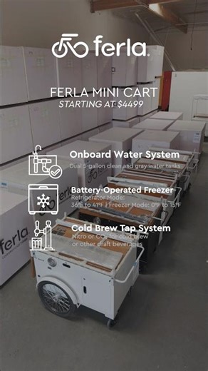 Mobile Food Cart with Built-In Freezer & Water System | Ferla Mini Cart