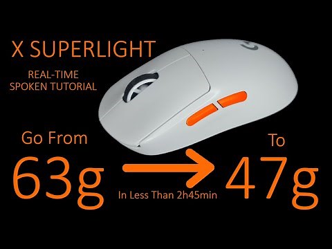 Logitech G PRO X SUPERLIGHT 47g! Weight Reduction Mod Step by Step Tutorial Spoken Guide. Real-Time