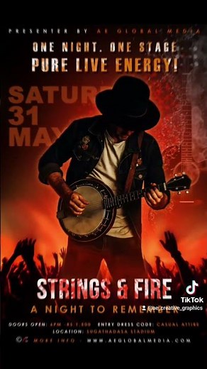 Live Concert Poster Design | Strings & Fire Event Flyer | Music Night Graphic Design | 2025 | New